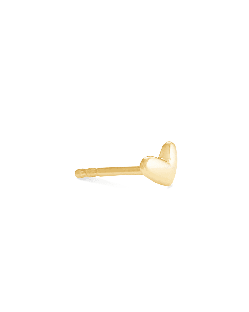 Ari Heart Single Stud Earring in 18k Yellow Gold Vermeil image number 1